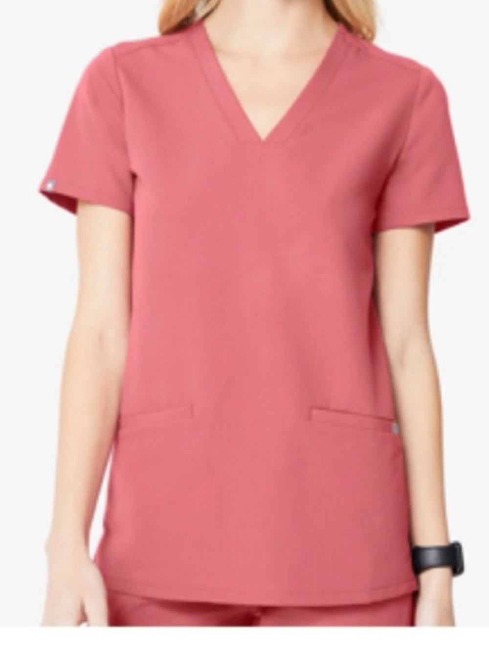 FIGS V-Neck Short Sleeve Scrub Top in Dusty Rose